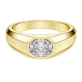 Octagon Band Ring Lab-Grown Diamonds 1.0 Ct Tw, Octagon Shape, 14K Yellow Gold
