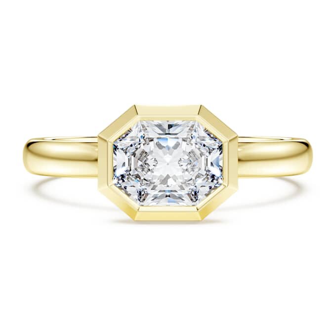 Octagon Bezel Ring Lab-Grown Diamonds 1.0 Ct Tw, Octagon Shape, 14K Yellow Gold Octagon Bezel Ring Lab-Grown Diamonds 1.0 Ct Tw, Octagon Shape, 14K Yellow Gold
