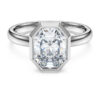 Octagon Bezel Ring Lab-Grown Diamonds 2.0 Ct Tw, Octagon Shape, 14K White Gold