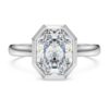 Octagon Bezel Ring Lab-Grown Diamonds 2.0 Ct Tw, Octagon Shape, 14K White Gold