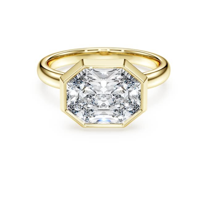 Octagon Bezel Ring Lab-Grown Diamonds 3.0 Ct Tw, Octagon Shape, 14K Yellow Gold Octagon Bezel Ring Lab-Grown Diamonds 3.0 Ct Tw, Octagon Shape, 14K Yellow Gold