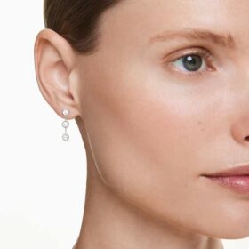 Octagon Drop Earrings Lab-Grown Diamonds 0.6 Ct Tw, Round Shape, Sterling Silver