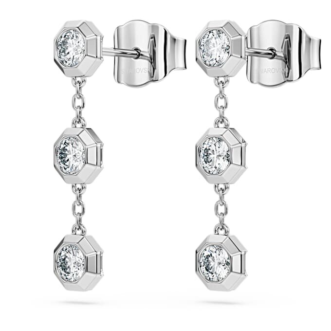 Octagon Drop Earrings Lab-Grown Diamonds 0.6 Ct Tw, Round Shape, Sterling Silver Octagon Drop Earrings Lab-Grown Diamonds 0.6 Ct Tw, Round Shape, Sterling Silver