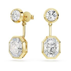 Octagon Earring Jackets Lab-Grown Diamonds 7.70 Ct Tw, Mixed Shapes, 18K Yellow Gold