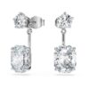 Octagon Earring Jackets Lab-Grown Diamonds 9.65 Ct Tw, Mixed Shapes, 18K White Gold