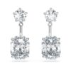 Octagon Earring Jackets Lab-Grown Diamonds 9.65 Ct Tw, Mixed Shapes, 18K White Gold