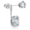 Octagon Earring Jackets Lab-Grown Diamonds 9.65 Ct Tw, Mixed Shapes, 18K White Gold