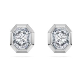 Octagon Stud Earrings Lab-Grown Diamonds 1.0 Ct Tw, Octagon Shape, 14K White Gold
