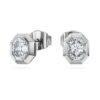 Octagon Stud Earrings Lab-Grown Diamonds 1.0 Ct Tw, Octagon Shape, 14K White Gold Octagon Stud Earrings Lab-Grown Diamonds 1.0 Ct Tw, Octagon Shape, 14K White Gold