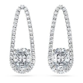 Octagon Tennis Earrings Lab-Grown Diamonds 7.95 Ct Tw, Mixed Shapes, 18K White Gold