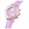 Octea Chrono Watch Swiss Made, Leather Strap, Purple, Rose Gold-Tone Finish