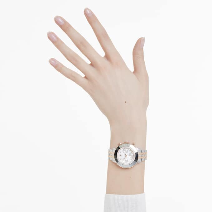 Octea Chrono Watch Swiss Made, Metal Bracelet, Rose Gold Tone, Mixed Metal Finish Octea Chrono Watch Swiss Made, Metal Bracelet, Rose Gold Tone, Mixed Metal Finish