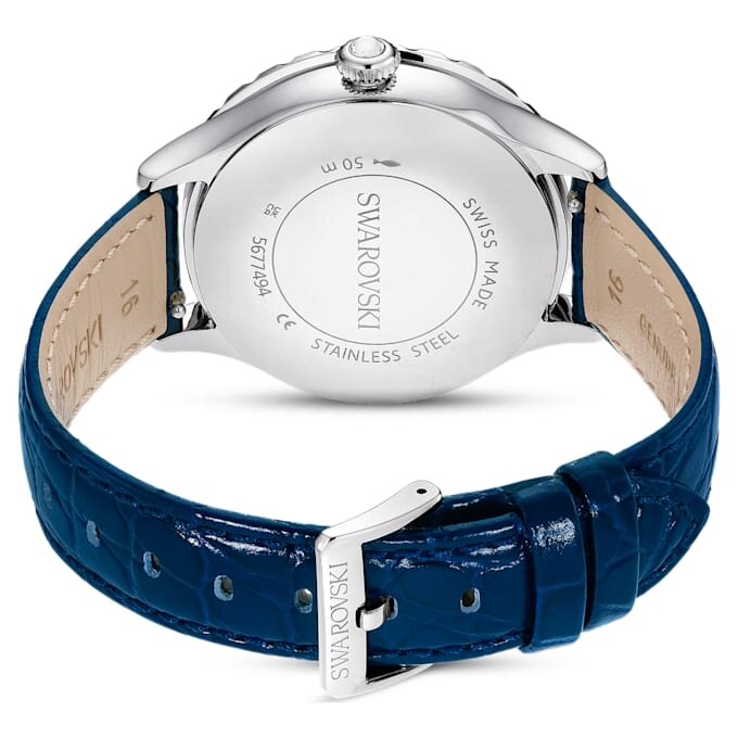 Octea Moon Watch Swiss Made, Moon, Leather Strap, Blue, Stainless Steel Octea Moon Watch Swiss Made, Moon, Leather Strap, Blue, Stainless Steel