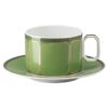 Signum Cup with Saucer Porcelain, Green Signum Cup with Saucer Porcelain, Green