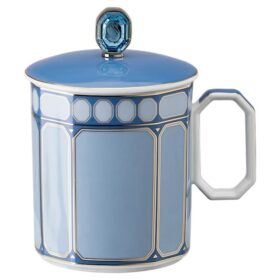 Signum Mug with Lid Porcelain, Blue