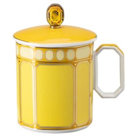 Signum Mug with Lid Porcelain, Yellow