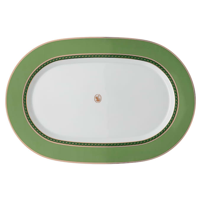 Signum Platter Plate Porcelain, Small, Green Signum Platter Plate Porcelain, Small, Green