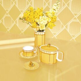 Signum Teacup Set Porcelain, Multicolored