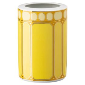 Signum Vase Porcelain, Medium, Yellow