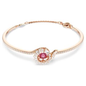Snake Bangle Mixed Cuts, Year of the Snake, Red, Rose Gold-Tone Plated