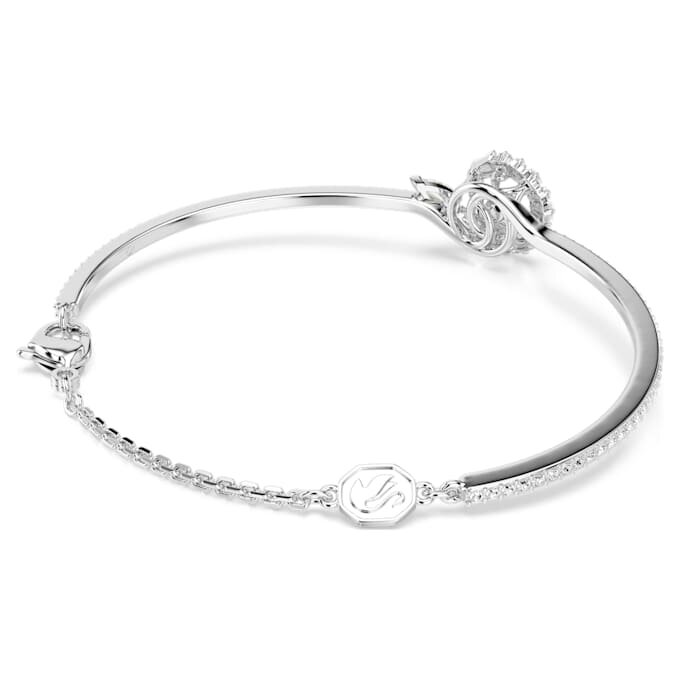 Snake Bracelet Mixed Cuts, Year of the Snake, White, Rhodium Plated Snake Bracelet Mixed Cuts, Year of the Snake, White, Rhodium Plated