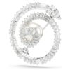 Snake Brooch Crystal Pearl, Mixed Cuts, Year of the Snake, White, Rhodium Plated Snake Brooch Crystal Pearl, Mixed Cuts, Year of the Snake, White, Rhodium Plated
