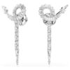 Snake Drop Earrings Mixed Cuts, Year of the Snake, White, Rhodium Plated Snake Drop Earrings Mixed Cuts, Year of the Snake, White, Rhodium Plated