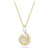 Snake Pendant Crystal Pearl, Mixed Cuts, Year of the Snake, White, Gold-Tone Plated Snake Pendant Crystal Pearl, Mixed Cuts, Year of the Snake, White, Gold-Tone Plated