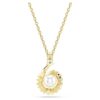 Snake Pendant Crystal Pearl, Mixed Cuts, Year of the Snake, White, Gold-Tone Plated Snake Pendant Crystal Pearl, Mixed Cuts, Year of the Snake, White, Gold-Tone Plated