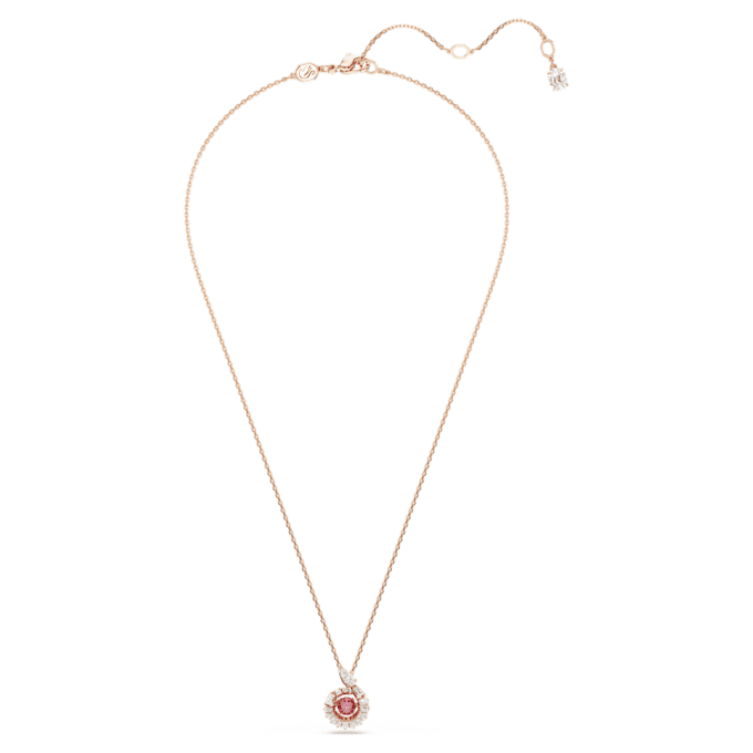 Snake Pendant Mixed Cuts, Year of the Snake, Red, Rose Gold-Tone Plated Snake Pendant Mixed Cuts, Year of the Snake, Red, Rose Gold-Tone Plated