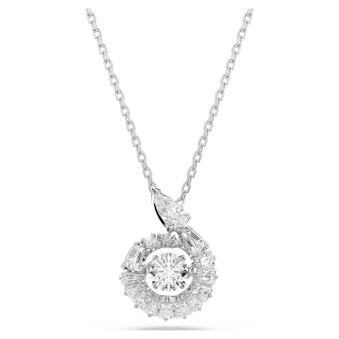 Snake Pendant Mixed Cuts, Year of the Snake, White, Rhodium Plated Snake Pendant Mixed Cuts, Year of the Snake, White, Rhodium Plated