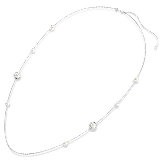 Snake Strandage Crystal Pearl, Mixed Cuts, Year of the Snake, White, Rhodium Plated Snake Strandage Crystal Pearl, Mixed Cuts, Year of the Snake, White, Rhodium Plated
