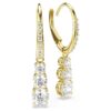Stilla Attract Hoop Earrings Round Cut, White, Gold-Tone Plated Stilla Attract Hoop Earrings Round Cut, White, Gold-Tone Plated
