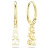Stilla Attract Hoop Earrings Round Cut, White, Gold-Tone Plated Stilla Attract Hoop Earrings Round Cut, White, Gold-Tone Plated