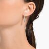 Stilla Attract Hoop Earrings Round Cut, White, Rhodium Plated Stilla Attract Hoop Earrings Round Cut, White, Rhodium Plated