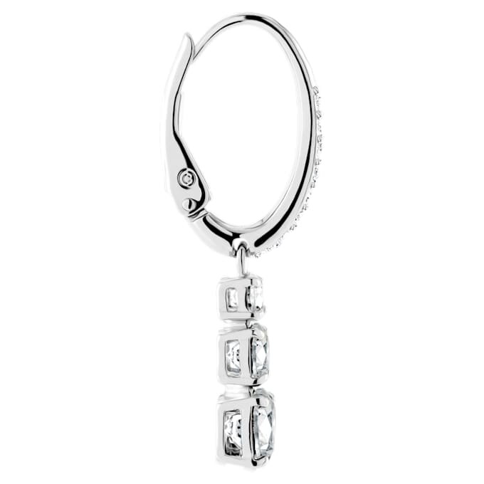 Stilla Attract Hoop Earrings Round Cut, White, Rhodium Plated Stilla Attract Hoop Earrings Round Cut, White, Rhodium Plated