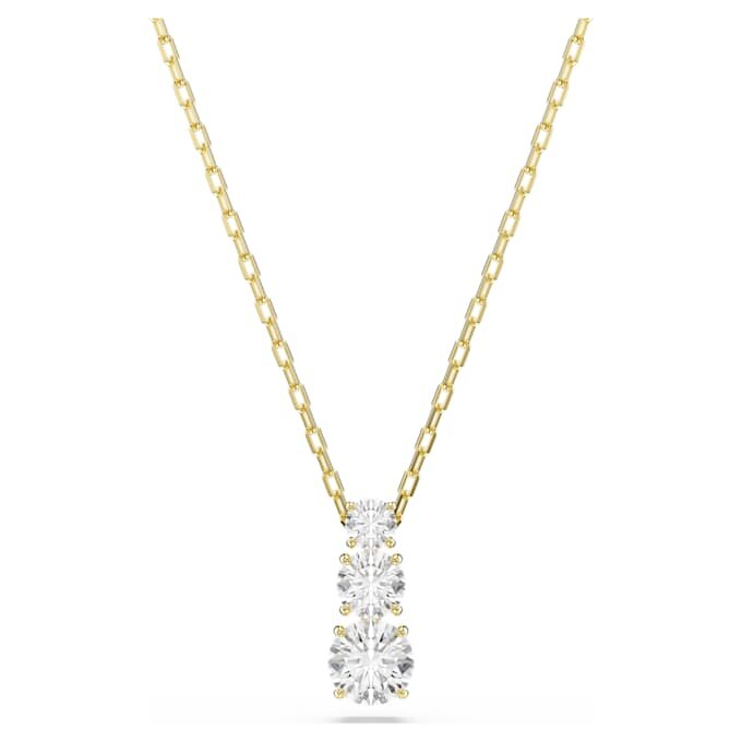 Stilla Attract Pendant Round Cut, White, Gold-Tone Plated Stilla Attract Pendant Round Cut, White, Gold-Tone Plated