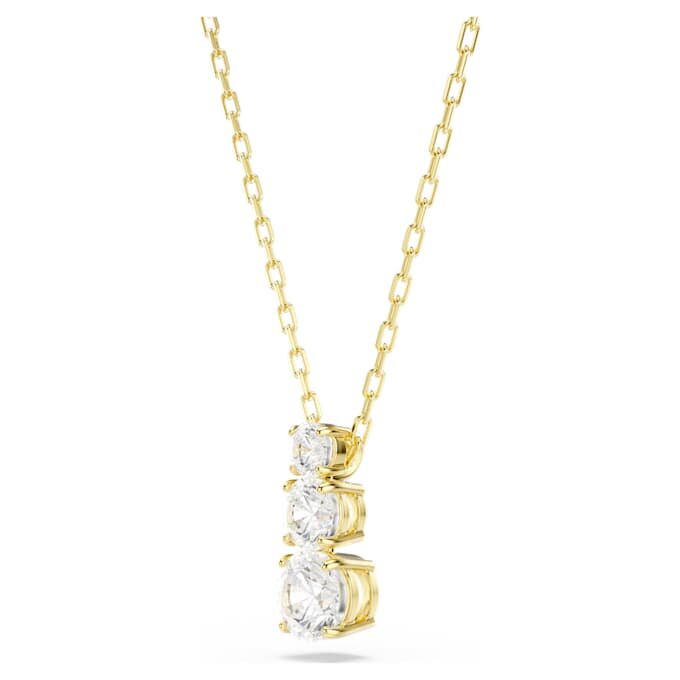 Stilla Attract Pendant Round Cut, White, Gold-Tone Plated Stilla Attract Pendant Round Cut, White, Gold-Tone Plated