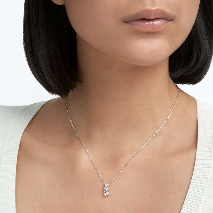 Stilla Attract Pendant Round Cut, White, Rhodium Plated Stilla Attract Pendant Round Cut, White, Rhodium Plated