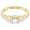 Stilla Attract Ring Round Cut, White, Gold-Tone Plated