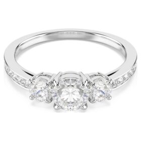 Stilla Attract Ring Round Cut, White, Silver-Tone Finish Stilla Attract Ring Round Cut, White, Silver-Tone Finish