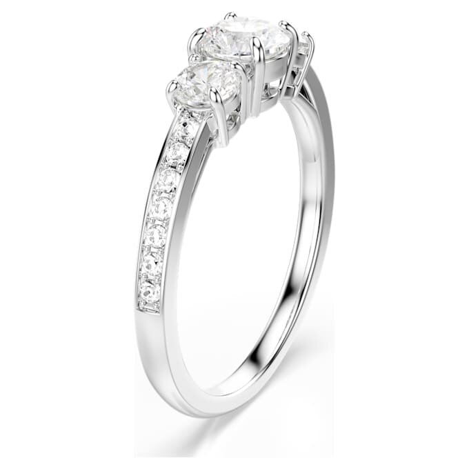 Stilla Attract Ring Round Cut, White, Silver-Tone Finish Stilla Attract Ring Round Cut, White, Silver-Tone Finish