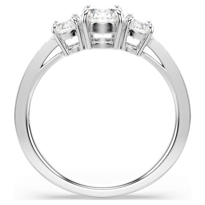 Stilla Attract Ring Round Cut, White, Silver-Tone Finish Stilla Attract Ring Round Cut, White, Silver-Tone Finish