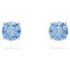 Stilla Attract Stud Earrings Round Cut, Blue, Rhodium Plated Stilla Attract Stud Earrings Round Cut, Blue, Rhodium Plated