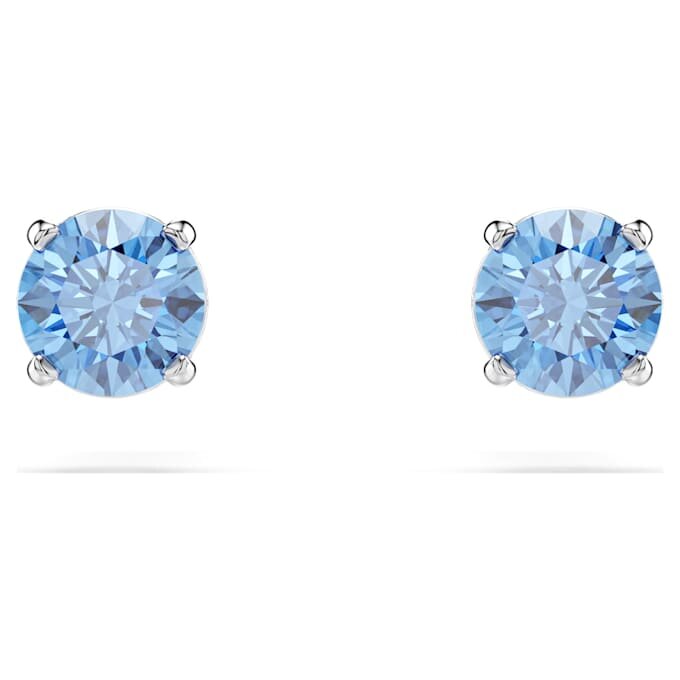 Stilla Attract Stud Earrings Round Cut, Blue, Rhodium Plated Stilla Attract Stud Earrings Round Cut, Blue, Rhodium Plated