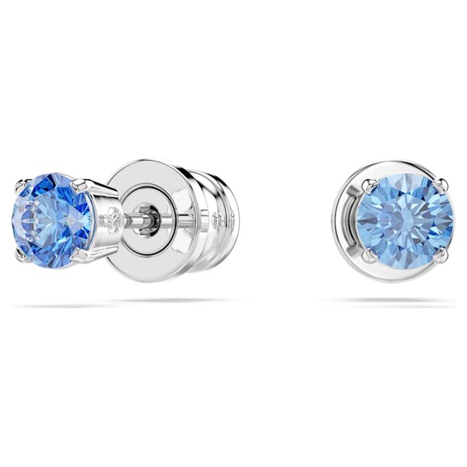 Stilla Attract Stud Earrings Round Cut, Blue, Rhodium Plated Stilla Attract Stud Earrings Round Cut, Blue, Rhodium Plated