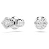 Stilla Attract Stud Earrings Round Cut, White, Rhodium Plated