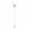 Stilla Attract Y Necklace Round Cut, Blue, Rhodium Plated Stilla Attract Y Necklace Round Cut, Blue, Rhodium Plated