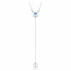 Stilla Attract Y Necklace Round Cut, Blue, Rhodium Plated Stilla Attract Y Necklace Round Cut, Blue, Rhodium Plated