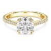 Stilla Cocktail Ring Round Cut, Pavé, White, Gold-Tone Plated Stilla Cocktail Ring Round Cut, Pavé, White, Gold-Tone Plated